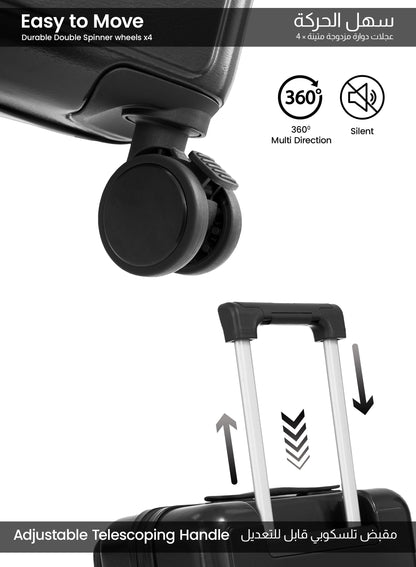 Parajohn Front Open Cabin Size 20 inches luggage with Premium ABS Material- 55 cms carrying 10kg|8 Wheels Hard Sided Trolley PARAJOHN UAE