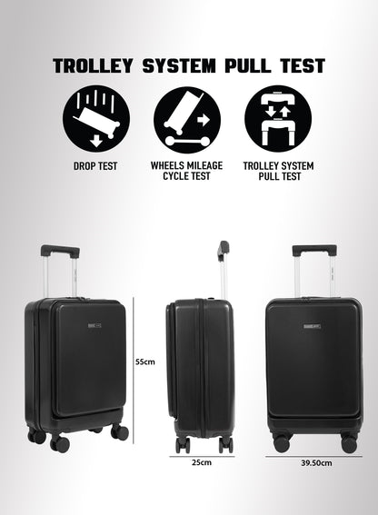 Parajohn Front Open Cabin Size 20 inches luggage with Premium ABS Material- 55 cms carrying 10kg|8 Wheels Hard Sided Trolley PARAJOHN UAE