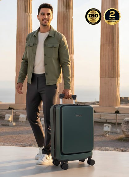 Parajohn Front Open Cabin Size 20 inches luggage with Premium ABS Material- 55 cms carrying 10kg|8 Wheels Hard Sided Trolley PARAJOHN UAE