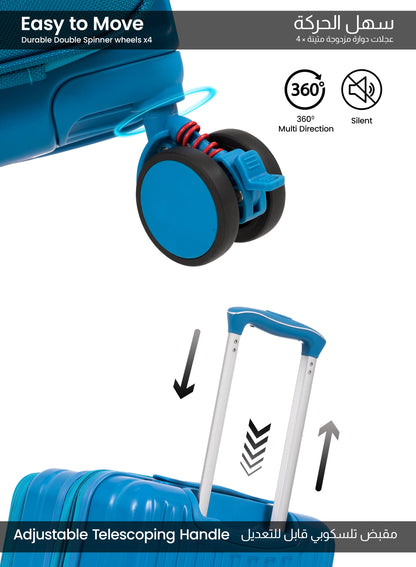 Parajohn Front Open Cabin Size 20 inches luggage with Premium ABS +Nylon Material- 55 cms carrying 10kg|8 Wheels Hard Sided Trolley PARAJOHN UAE