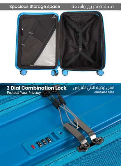 Parajohn Front Open Cabin Size 20 inches luggage with Premium ABS +Nylon Material- 55 cms carrying 10kg|8 Wheels Hard Sided Trolley PARAJOHN UAE