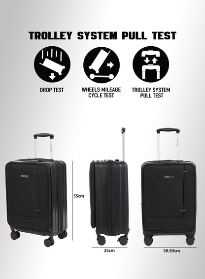 Parajohn Front Open Cabin Size 20 inches luggage with Premium ABS +Nylon Material- 55 cms carrying 10kg|8 Wheels Hard Sided Trolley PARAJOHN UAE