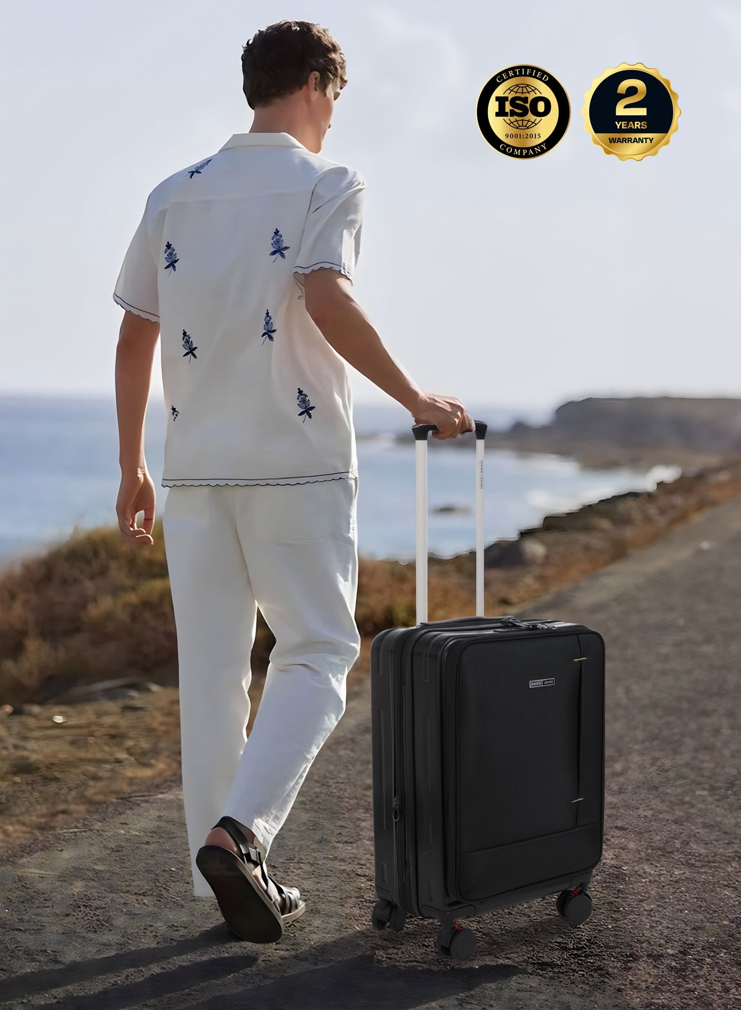 Parajohn Front Open Cabin Size 20 inches luggage with Premium ABS +Nylon Material- 55 cms carrying 10kg|8 Wheels Hard Sided Trolley PARAJOHN UAE