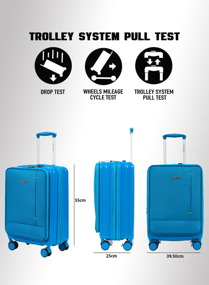 Parajohn Front Open Cabin Size 20 inches luggage with Premium ABS +Nylon Material- 55 cms carrying 10kg|8 Wheels Hard Sided Trolley PARAJOHN UAE