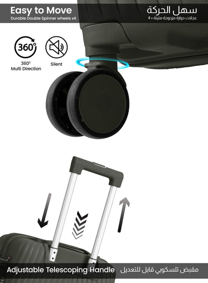 Parajohn Vibra 1 Piece Cabin Size 20 inches Polypropylene Luggage Trolley 55cm PARAJOHN UAE