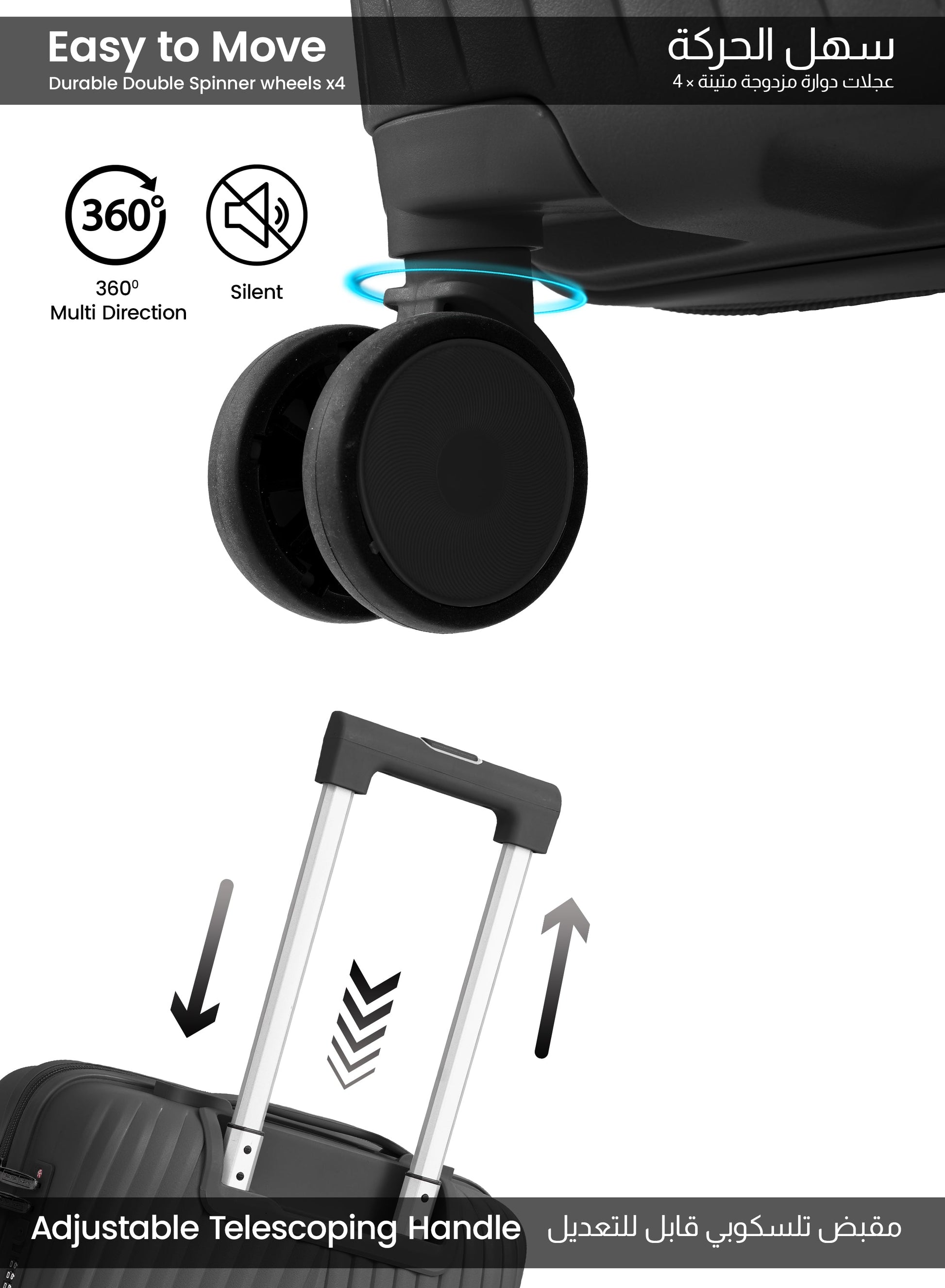 Parajohn Vibra 1 Piece Cabin Size 20 inches Polypropylene Luggage Trolley 55cm PARAJOHN UAE