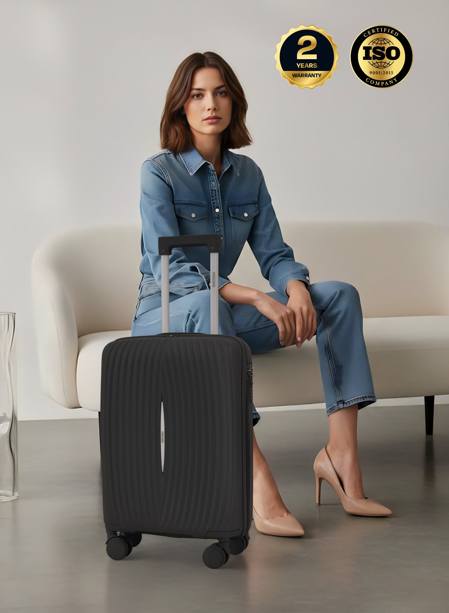 Parajohn Vibra 1 Piece Cabin Size 20 inches Polypropylene Luggage Trolley 55cm PARAJOHN UAE
