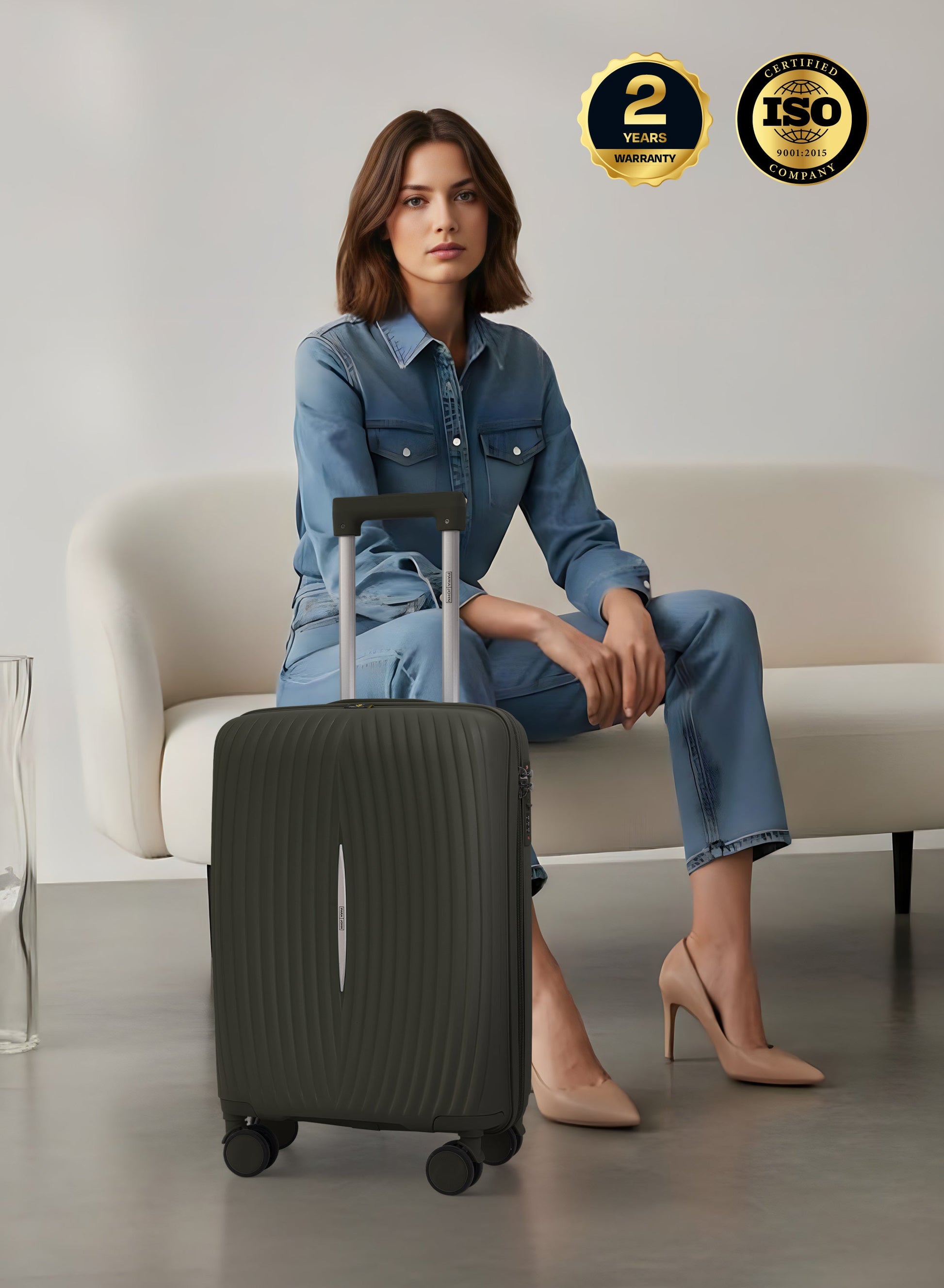 Parajohn Vibra 1 Piece Cabin Size 20 inches Polypropylene Luggage Trolley 55cm PARAJOHN UAE