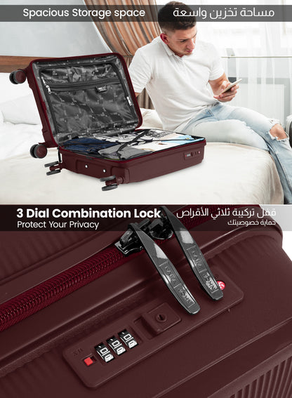 Parajohn Torvio 1 Piece 20 inches Cabin Size Polypropylene Luggage Trolley 55cm PARAJOHN UAE