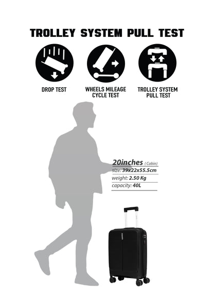 Parajohn Torvio 1 Piece 20 inches Cabin Size Polypropylene Luggage Trolley 55cm PARAJOHN UAE