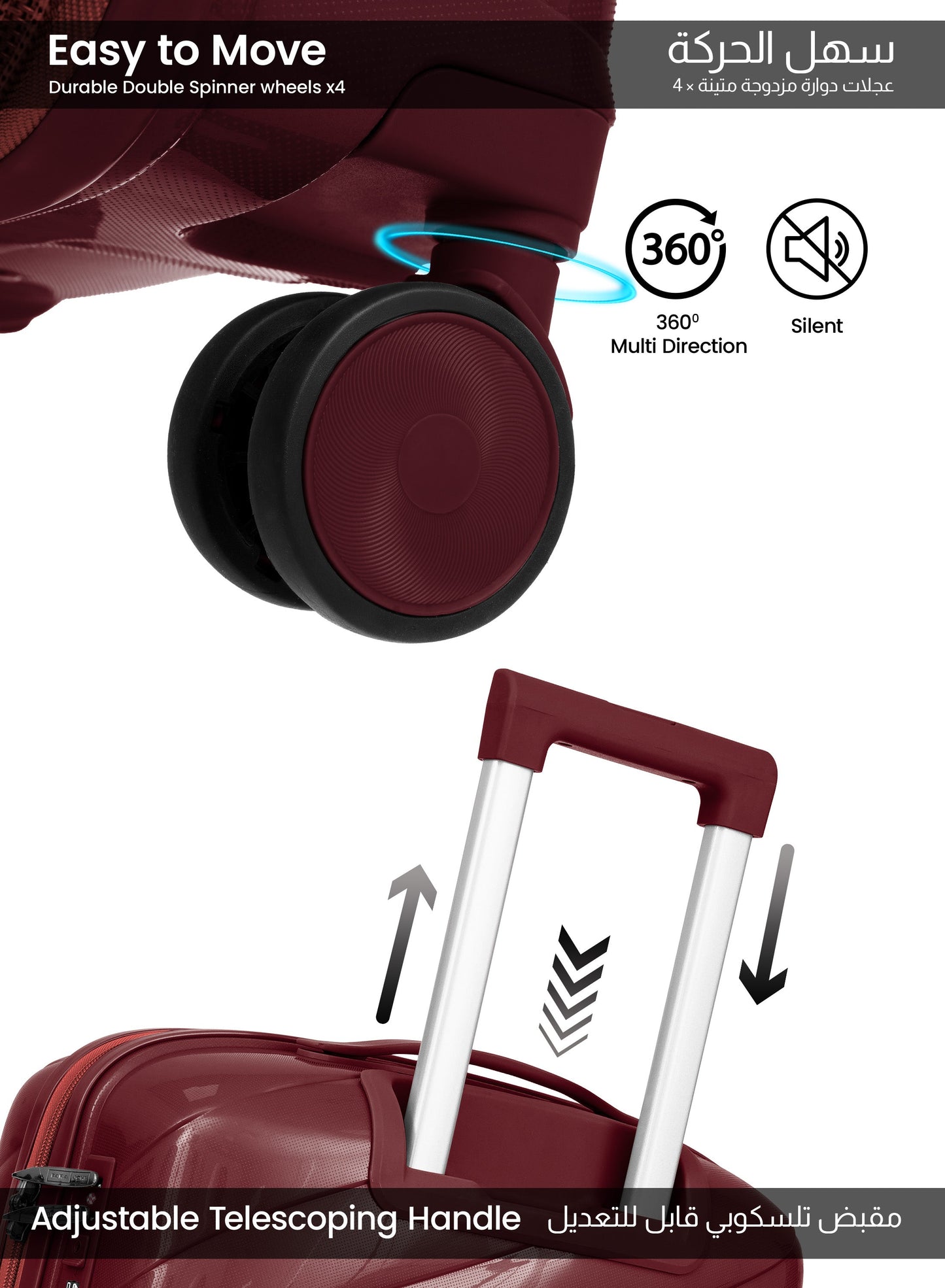 Parajohn Waves 1 Piece Cabin Size 20 inches Polypropylene Luggage Trolley 55cm PARAJOHN UAE