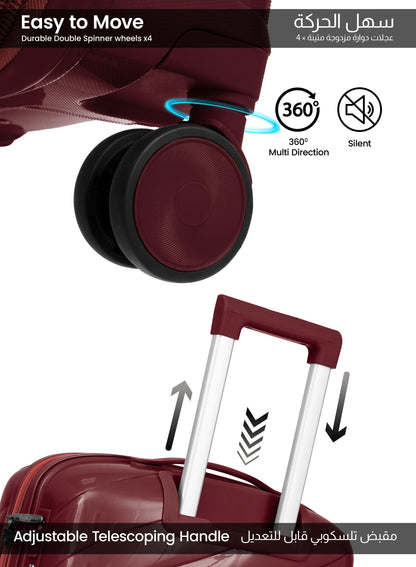 Parajohn Waves 1 Piece Cabin Size 20 inches Polypropylene Luggage Trolley 55cm PARAJOHN UAE