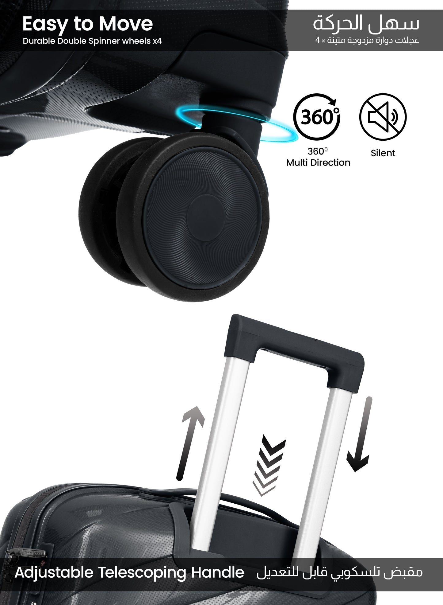 Parajohn Waves 1 Piece Cabin Size 20 inches Polypropylene Luggage Trolley 55cm PARAJOHN UAE