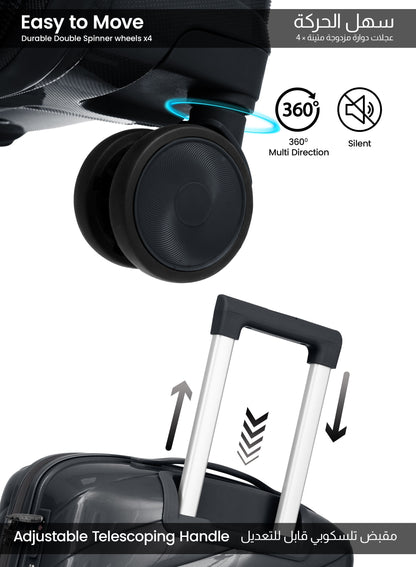 Parajohn Waves 1 Piece Cabin Size 20 inches Polypropylene Luggage Trolley 55cm PARAJOHN UAE