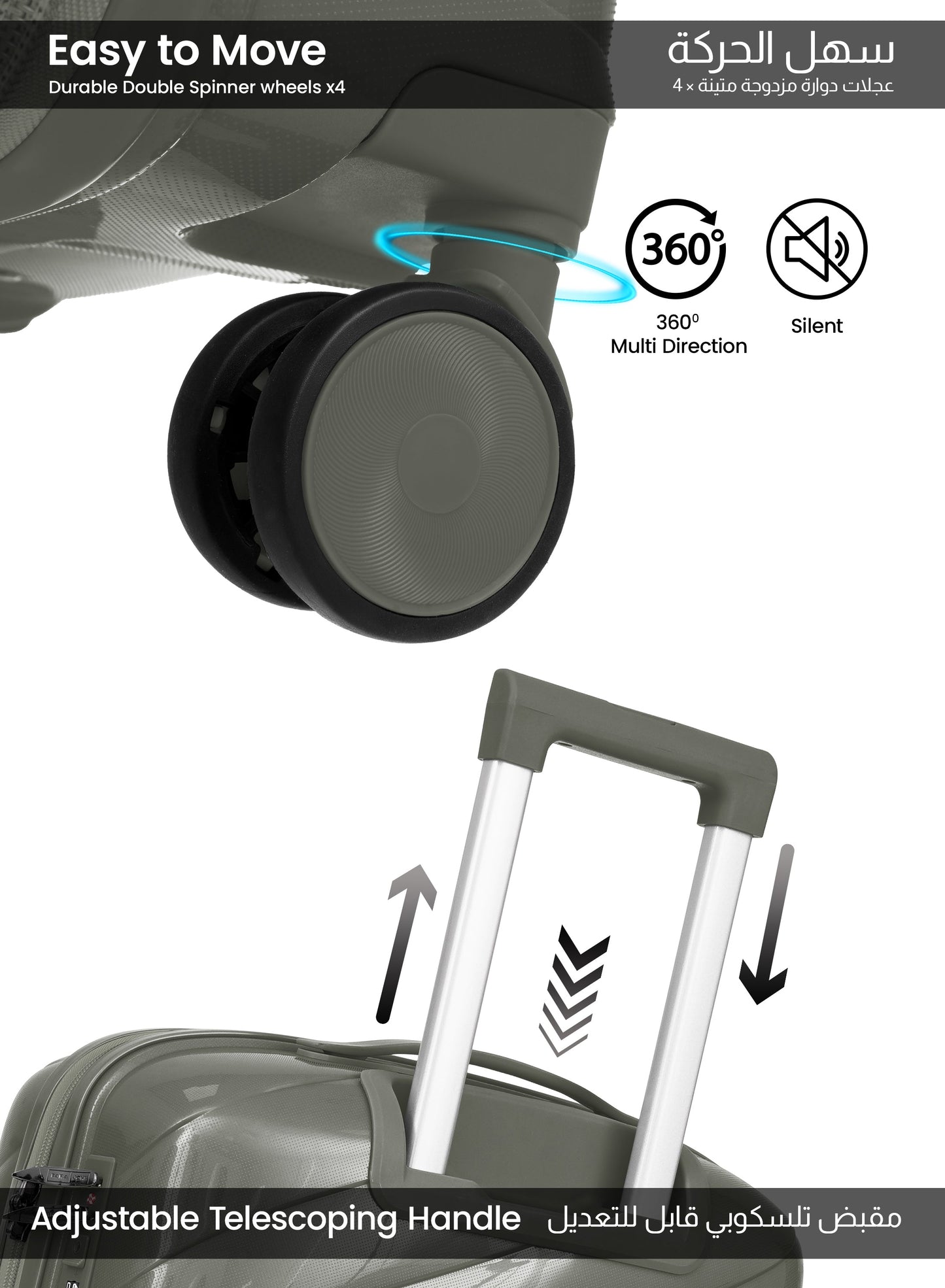 Parajohn Waves 1 Piece Cabin Size 20 inches Polypropylene Luggage Trolley 55cm PARAJOHN UAE
