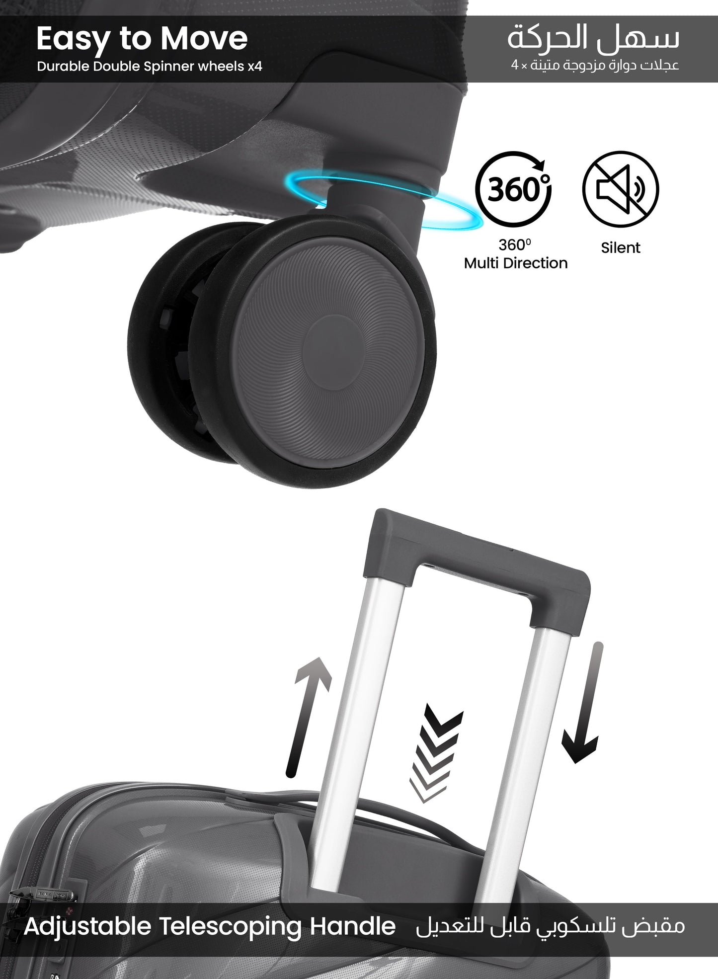 Parajohn Waves 1 Piece Cabin Size 20 inches Polypropylene Luggage Trolley 55cm PARAJOHN UAE