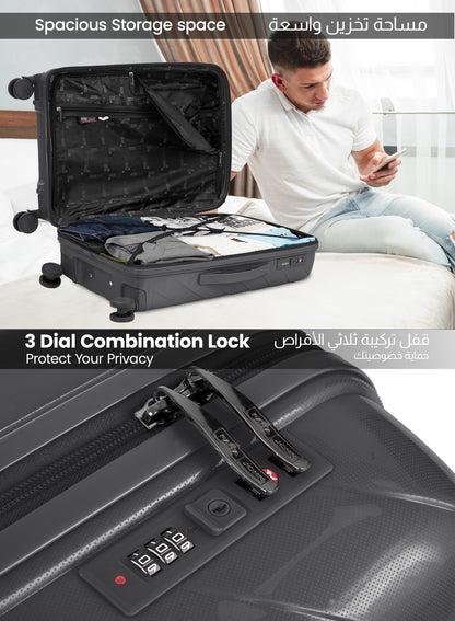 Parajohn Waves 1 Piece Cabin Size 20 inches Polypropylene Luggage Trolley 55cm PARAJOHN UAE