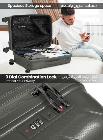 Parajohn Waves 1 Piece Cabin Size 20 inches Polypropylene Luggage Trolley 55cm PARAJOHN UAE