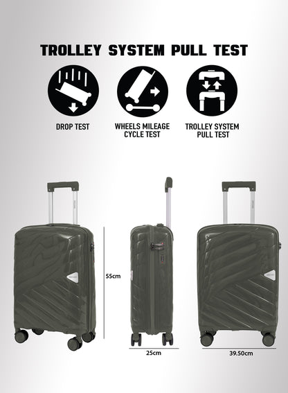 Parajohn Waves 1 Piece Cabin Size 20 inches Polypropylene Luggage Trolley 55cm PARAJOHN UAE