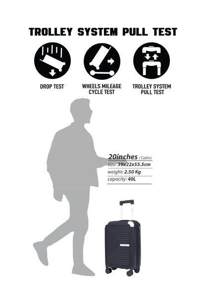 Parajohn Boltrix 1 Piece Cabin Size 20 inches Polypropylene Luggage Trolley 55cm PARAJOHN UAE