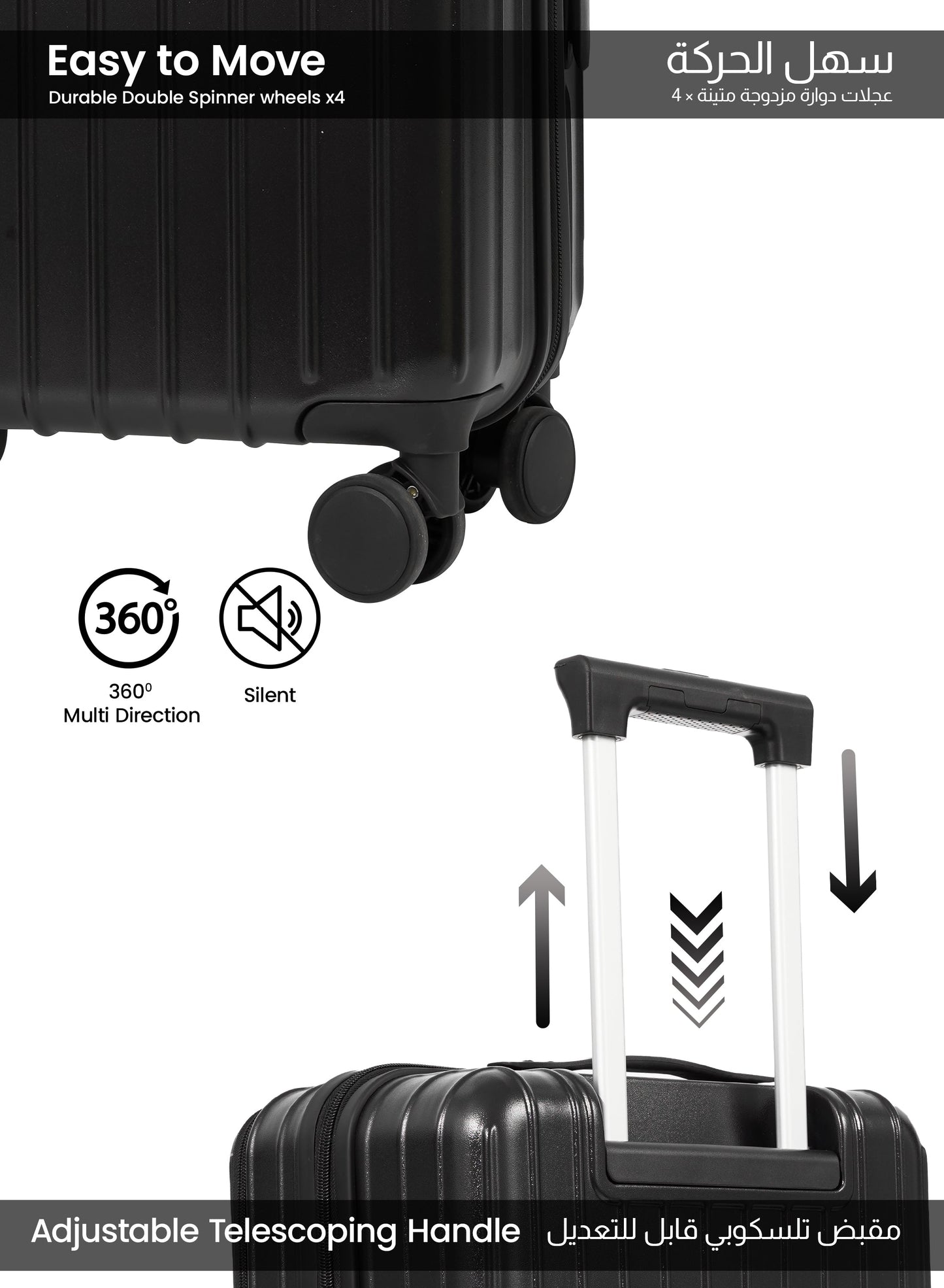 Parajohn VerDex Cabin Size 20 inches luggage with Premium Polycarbonate PC Material- 57 cms carrying 10kg|8 Wheels Hard Sided Trolley PARAJOHN UAE