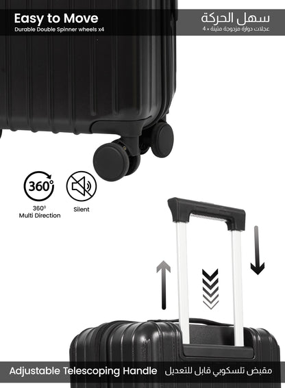 Parajohn VerDex Cabin Size 20 inches luggage with Premium Polycarbonate PC Material- 57 cms carrying 10kg|8 Wheels Hard Sided Trolley PARAJOHN UAE