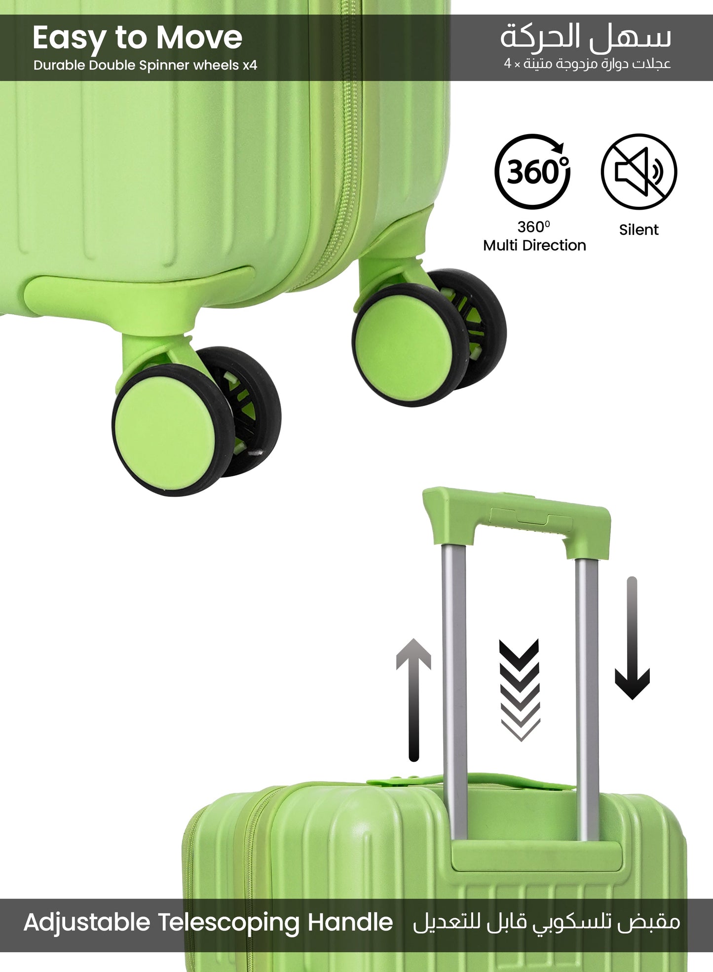 Parajohn VerDex Cabin Size 20 inches luggage with Premium Polycarbonate PC Material- 57 cms carrying 10kg|8 Wheels Hard Sided Trolley PARAJOHN UAE