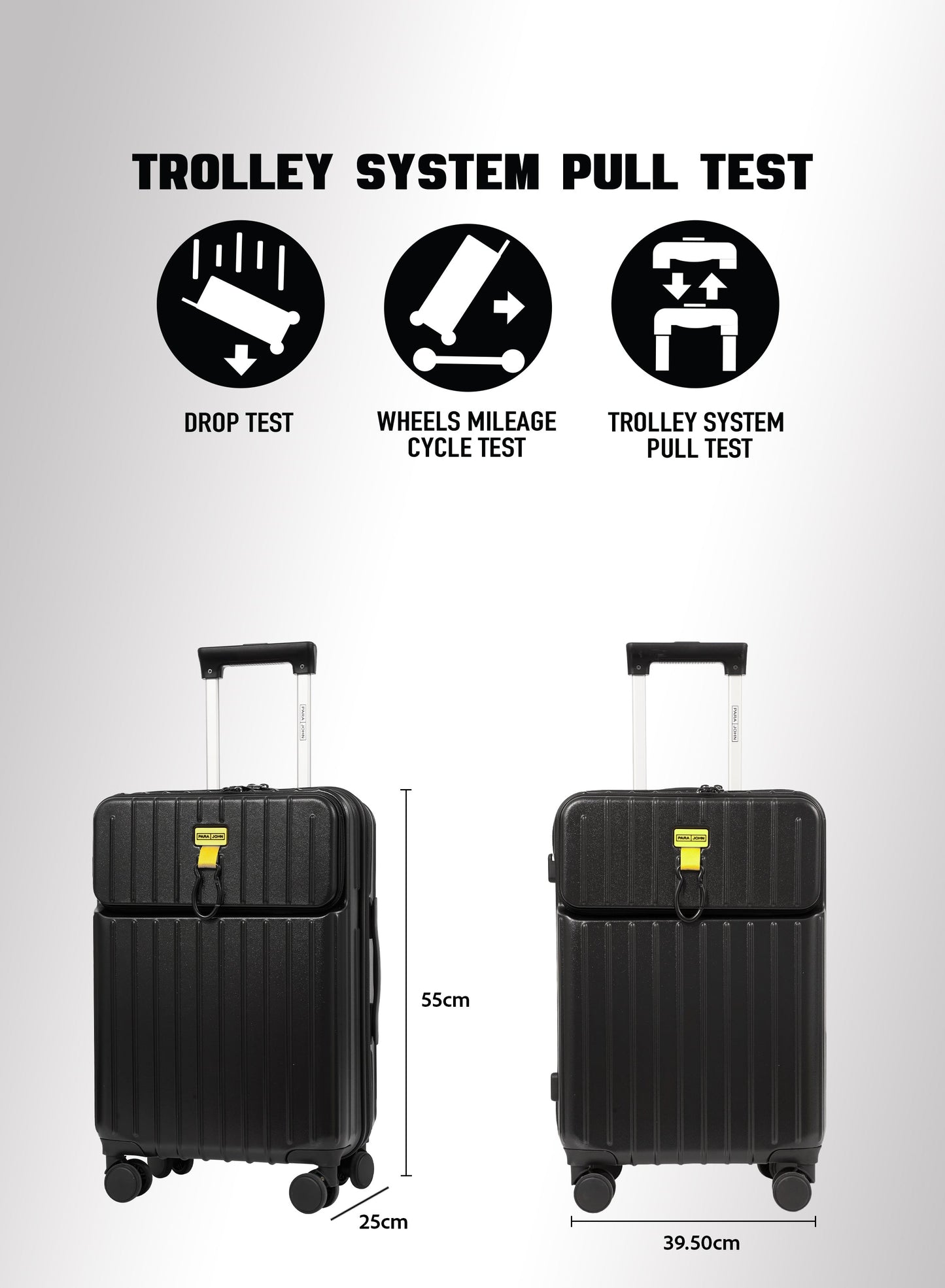 Parajohn VerDex Cabin Size 20 inches luggage with Premium Polycarbonate PC Material- 57 cms carrying 10kg|8 Wheels Hard Sided Trolley PARAJOHN UAE