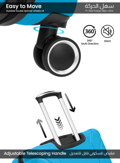 Spectrum 28-Inch Check-in Luggage – Lightweight ABS Hard Shell Suitcase with 360° Spinner Wheels & TSA Lock PARAJOHN SAUDI ARABIA