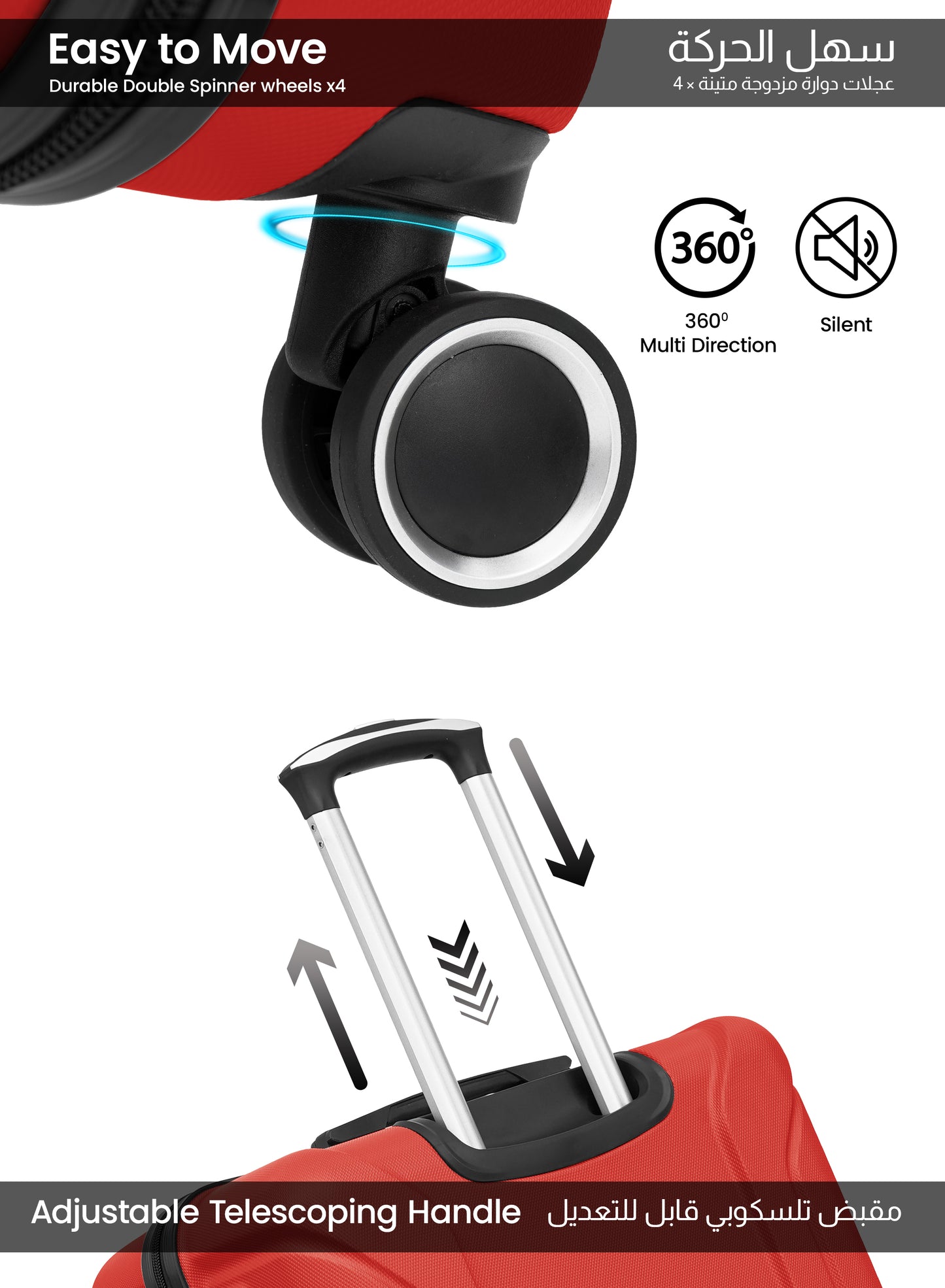 Spectrum 20-Inch Hard Shell Carry-On Luggage Trolley Bag, Lightweight with 360° Spinner Wheels, Durable Travel Suitcase for Cabin and Hand Luggage PARAJOHN SAUDI ARABIA