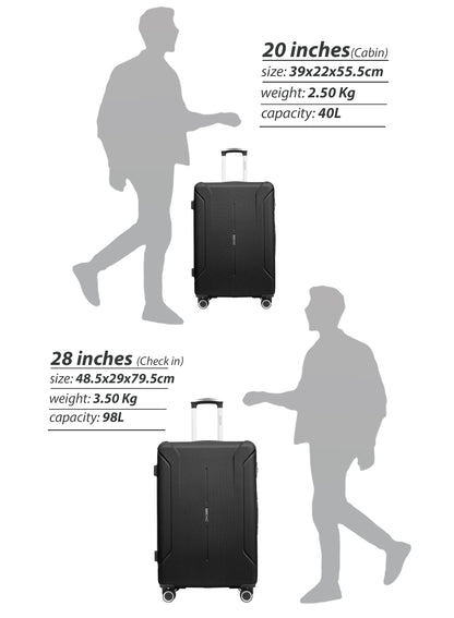 Spectrum 20-Inch Hard Shell Carry-On Luggage Trolley Bag, Lightweight with 360° Spinner Wheels, Durable Travel Suitcase for Cabin and Hand Luggage PARAJOHN SAUDI ARABIA