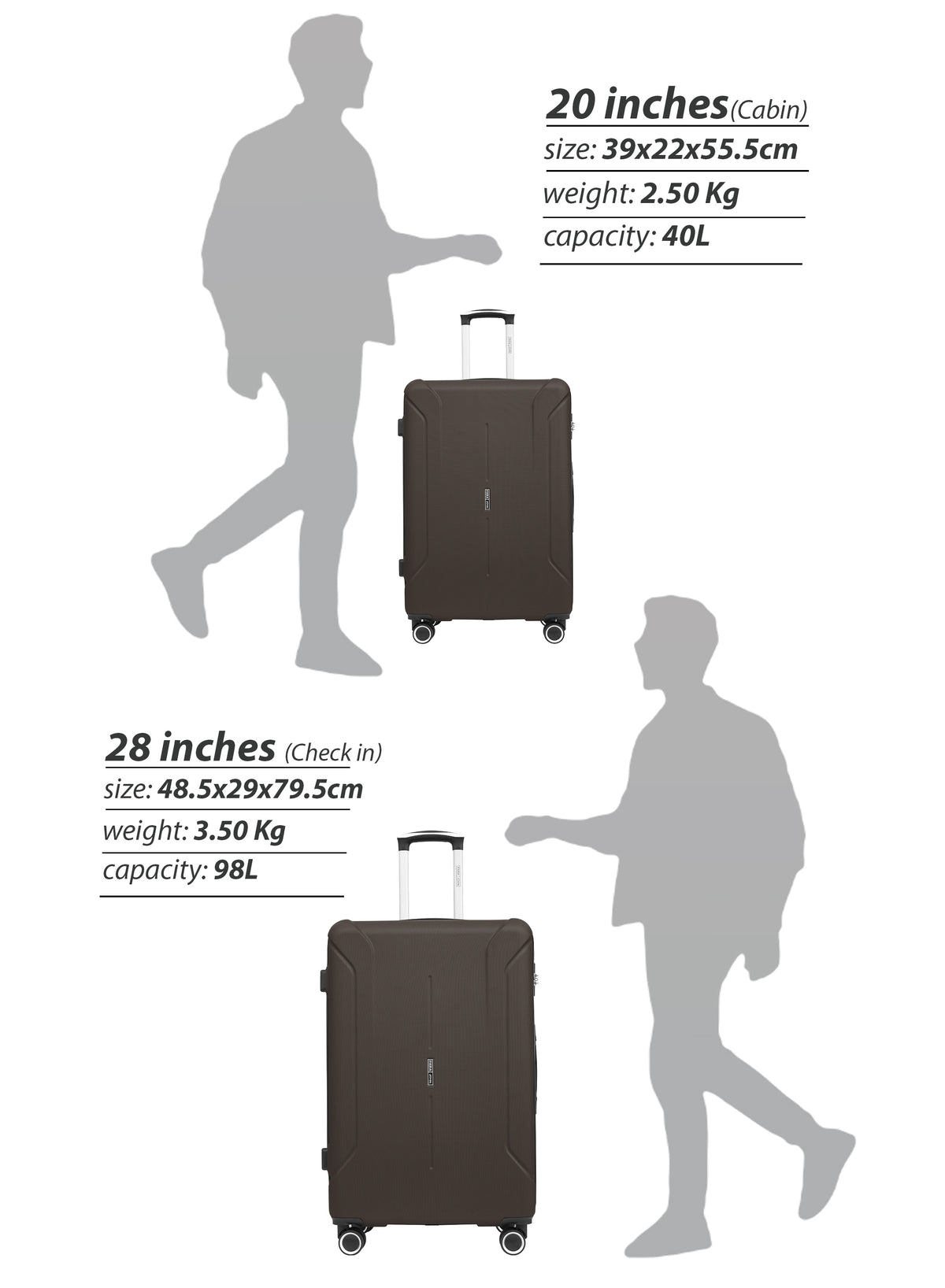 Spectrum 20-Inch Hard Shell Carry-On Luggage Trolley Bag, Lightweight with 360° Spinner Wheels, Durable Travel Suitcase for Cabin and Hand Luggage PARAJOHN SAUDI ARABIA