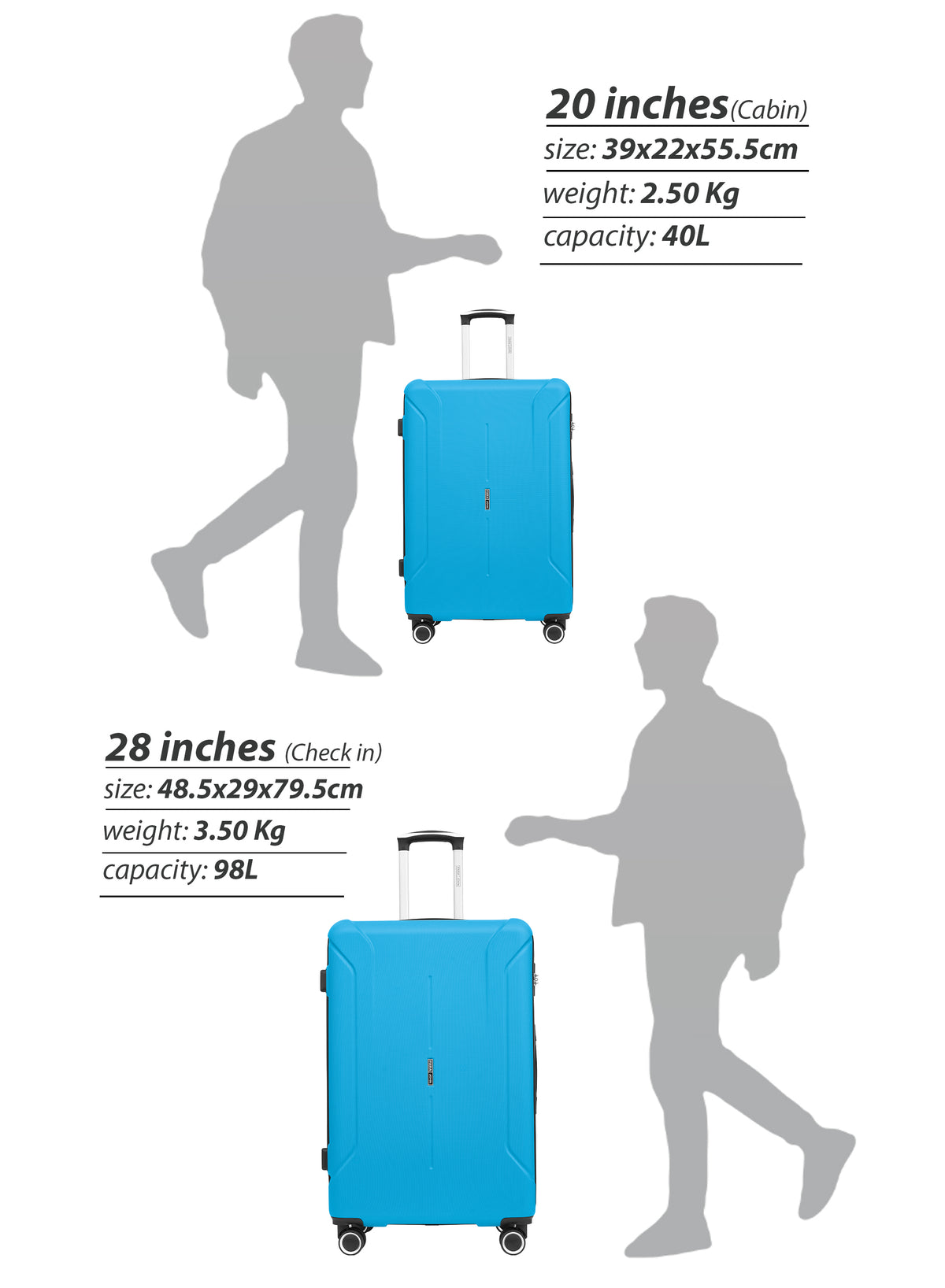Spectrum 28-Inch Check-in Luggage – Lightweight ABS Hard Shell Suitcase with 360° Spinner Wheels & TSA Lock PARAJOHN SAUDI ARABIA