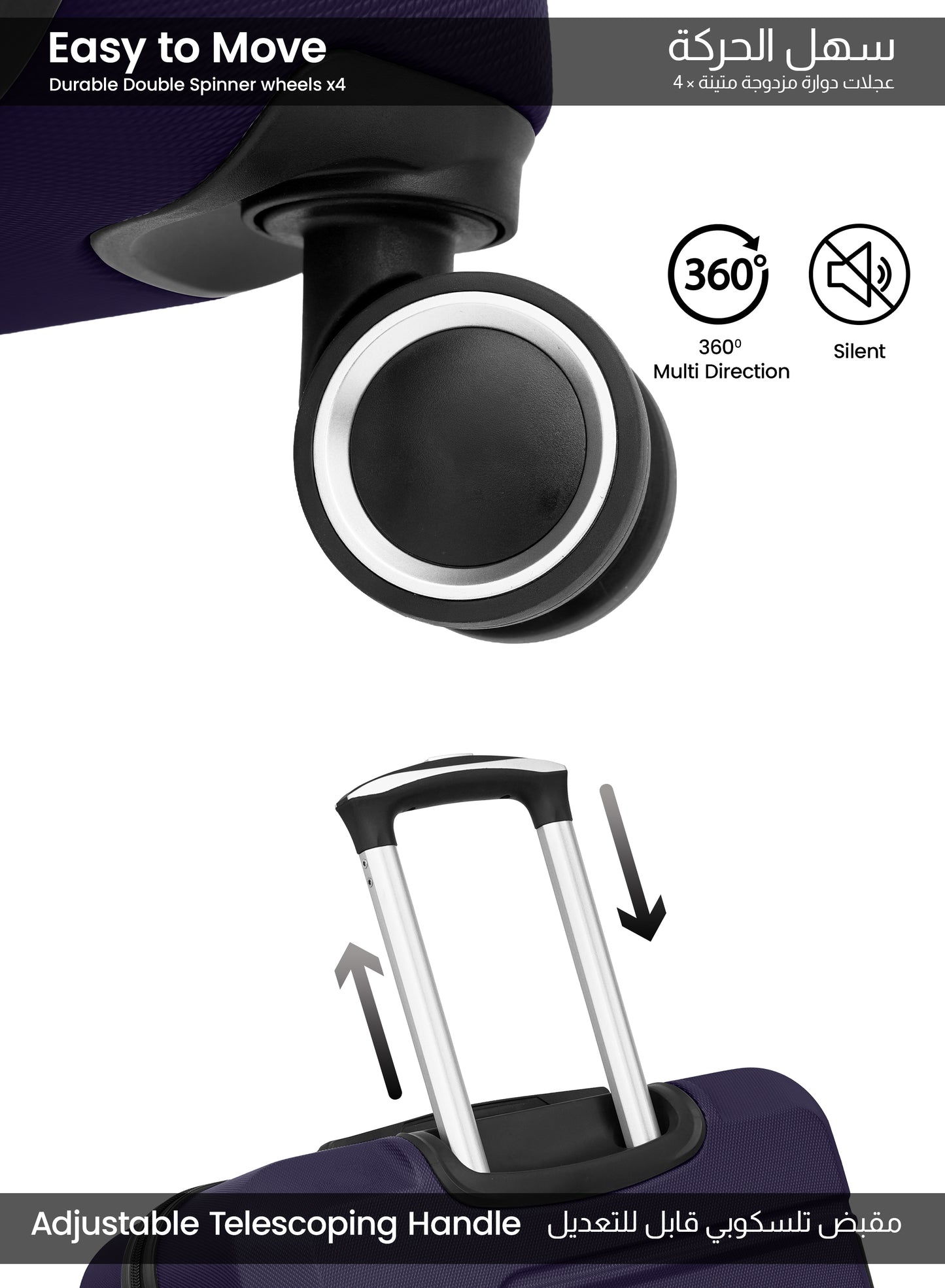 UrbanShield 28-Inch Check-in Luggage – Lightweight ABS Hard Shell Suitcase with 360° Spinner Wheels & TSA Lock PARAJOHN SAUDI ARABIA