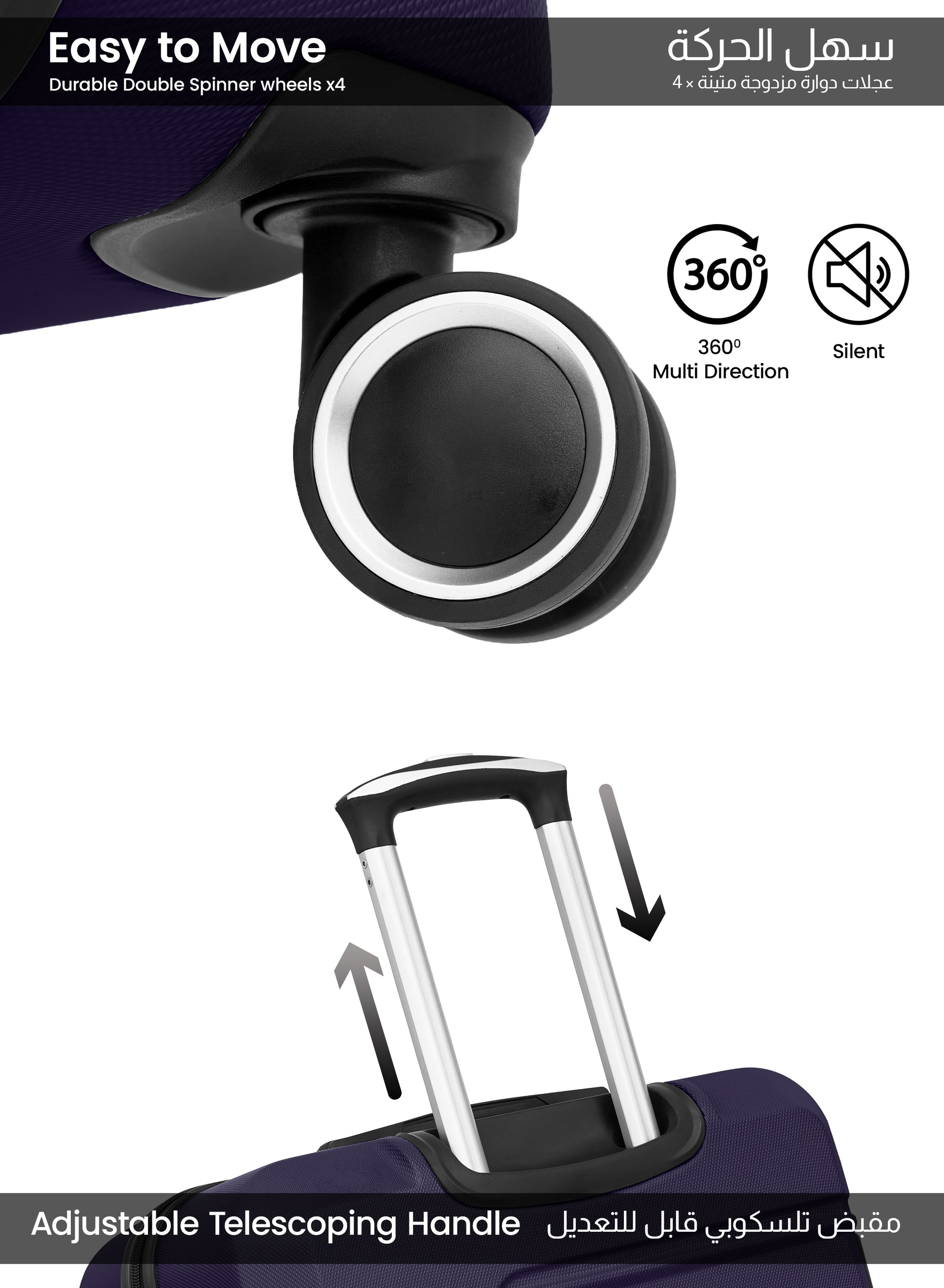 UrbanShield 28-Inch Check-in Luggage – Lightweight ABS Hard Shell Suitcase with 360° Spinner Wheels & TSA Lock PARAJOHN SAUDI ARABIA