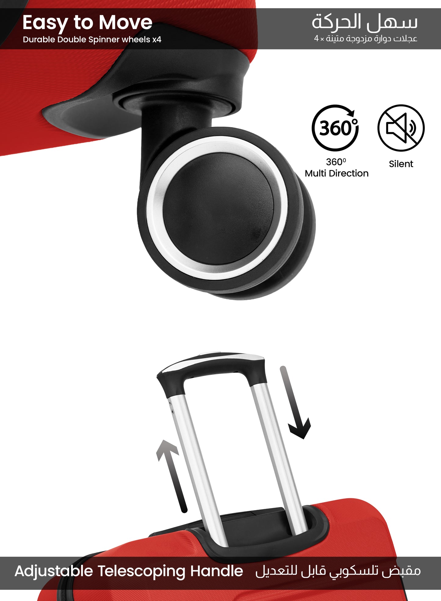 UrbanShield 28-Inch Check-in Luggage – Lightweight ABS Hard Shell Suitcase with 360° Spinner Wheels & TSA Lock PARAJOHN SAUDI ARABIA