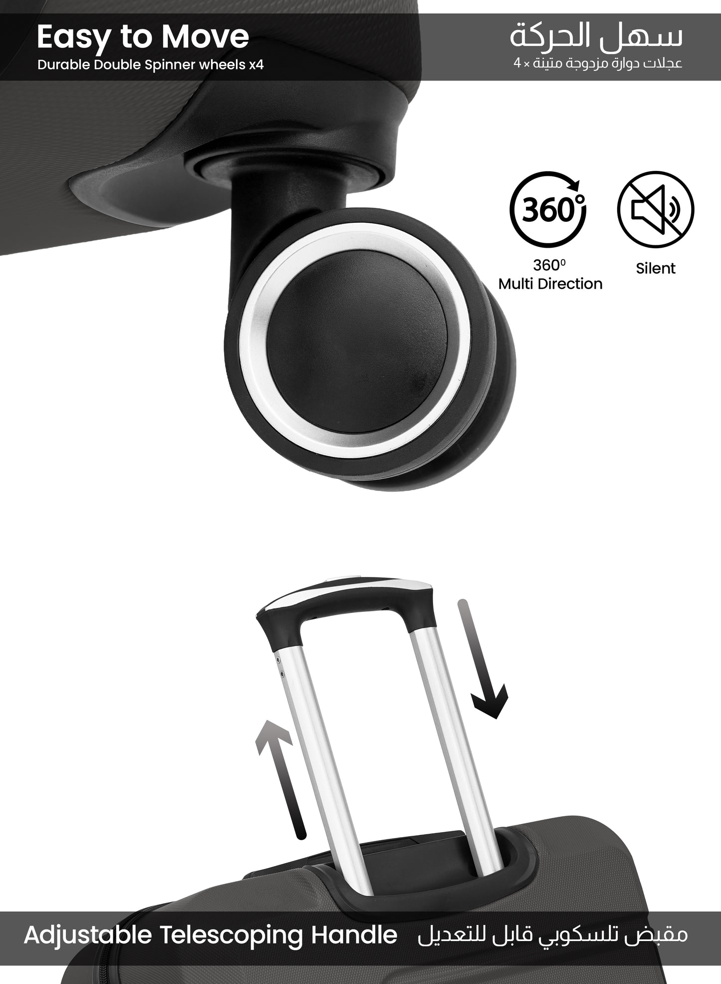 UrbanShield 28-Inch Check-in Luggage – Lightweight ABS Hard Shell Suitcase with 360° Spinner Wheels & TSA Lock PARAJOHN SAUDI ARABIA