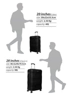 UrbanShield 2-Piece Luggage Set – Lightweight ABS Hard Shell Suitcase, 20” Carry-On & 28” Check-In Trolley Bag with 360° Spinner Wheels & TSA Lock PARAJOHN SAUDI ARABIA