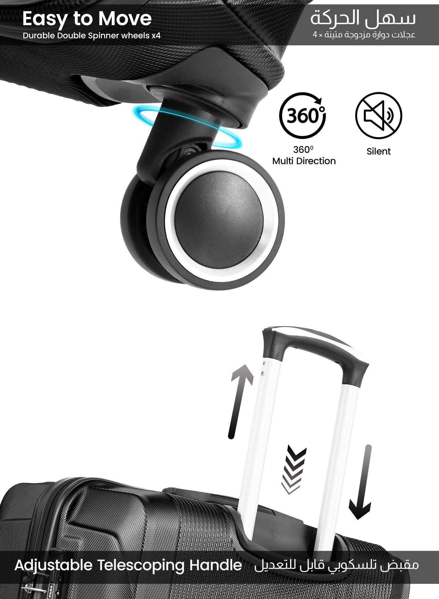 Sparkle 20-Inch Hard Shell Carry-On Luggage Trolley Bag, Lightweight with 360° Spinner Wheels, Durable Travel Suitcase for Cabin and Hand Luggage