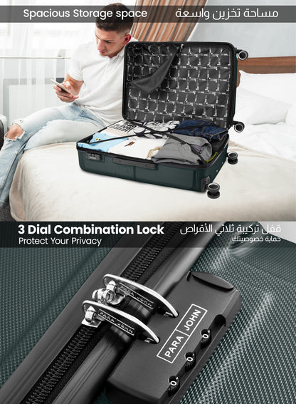 حقيبة سفر Sparkle مقاس 28 بوصة - حقيبة سفر خفيفة الوزن مصنوعة من مادة ABS الصلبة مع عجلات دوارة 360 درجة وقفل TSA