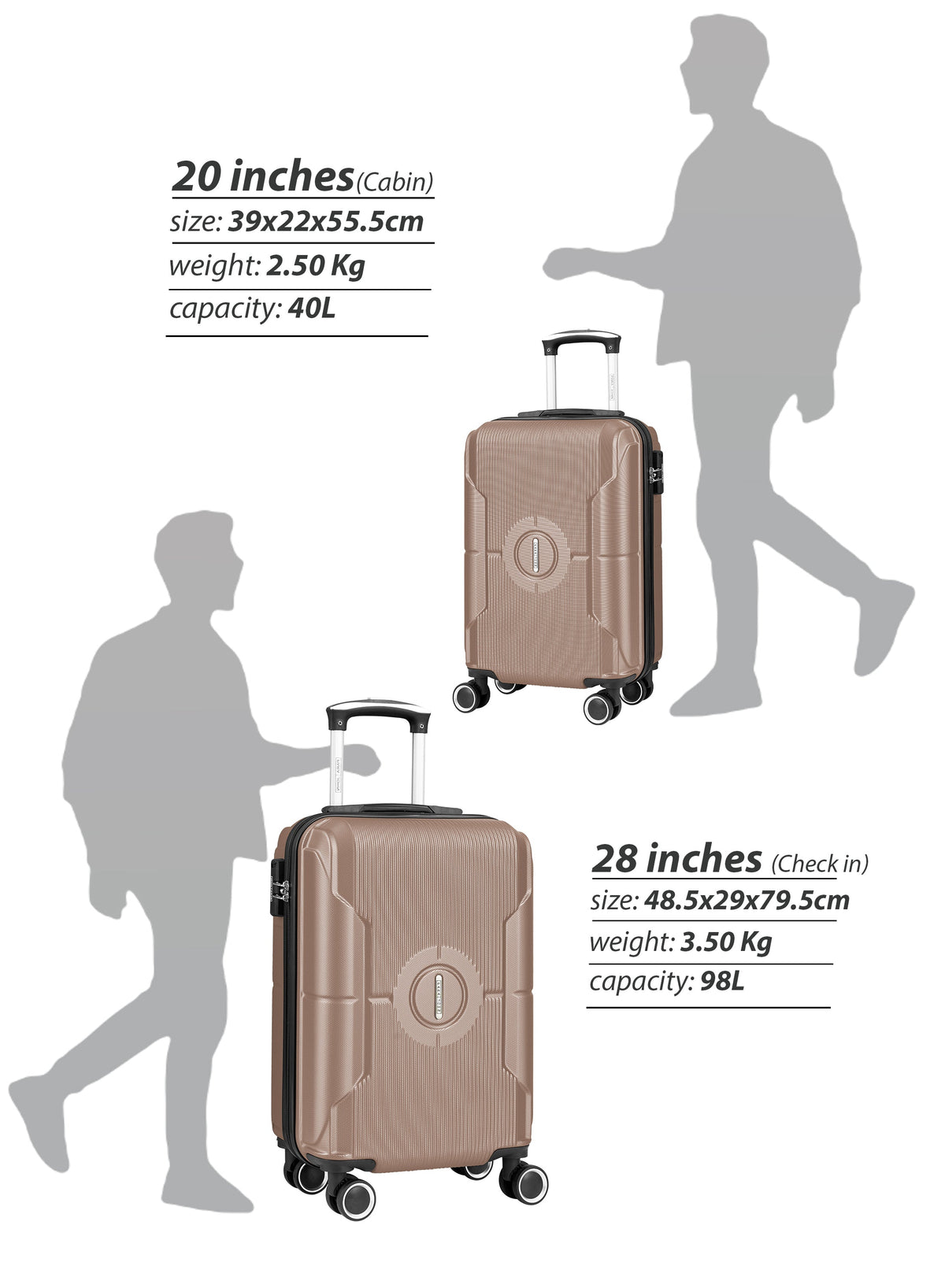 Sparkle 28-Inch Check-in Luggage – Lightweight ABS Hard Shell Suitcase with 360° Spinner Wheels & TSA Lock PARAJOHN SAUDI ARABIA
