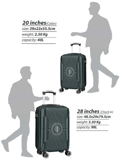 Sparkle 20-Inch Hard Shell Carry-On Luggage Trolley Bag, Lightweight with 360° Spinner Wheels, Durable Travel Suitcase for Cabin and Hand Luggage