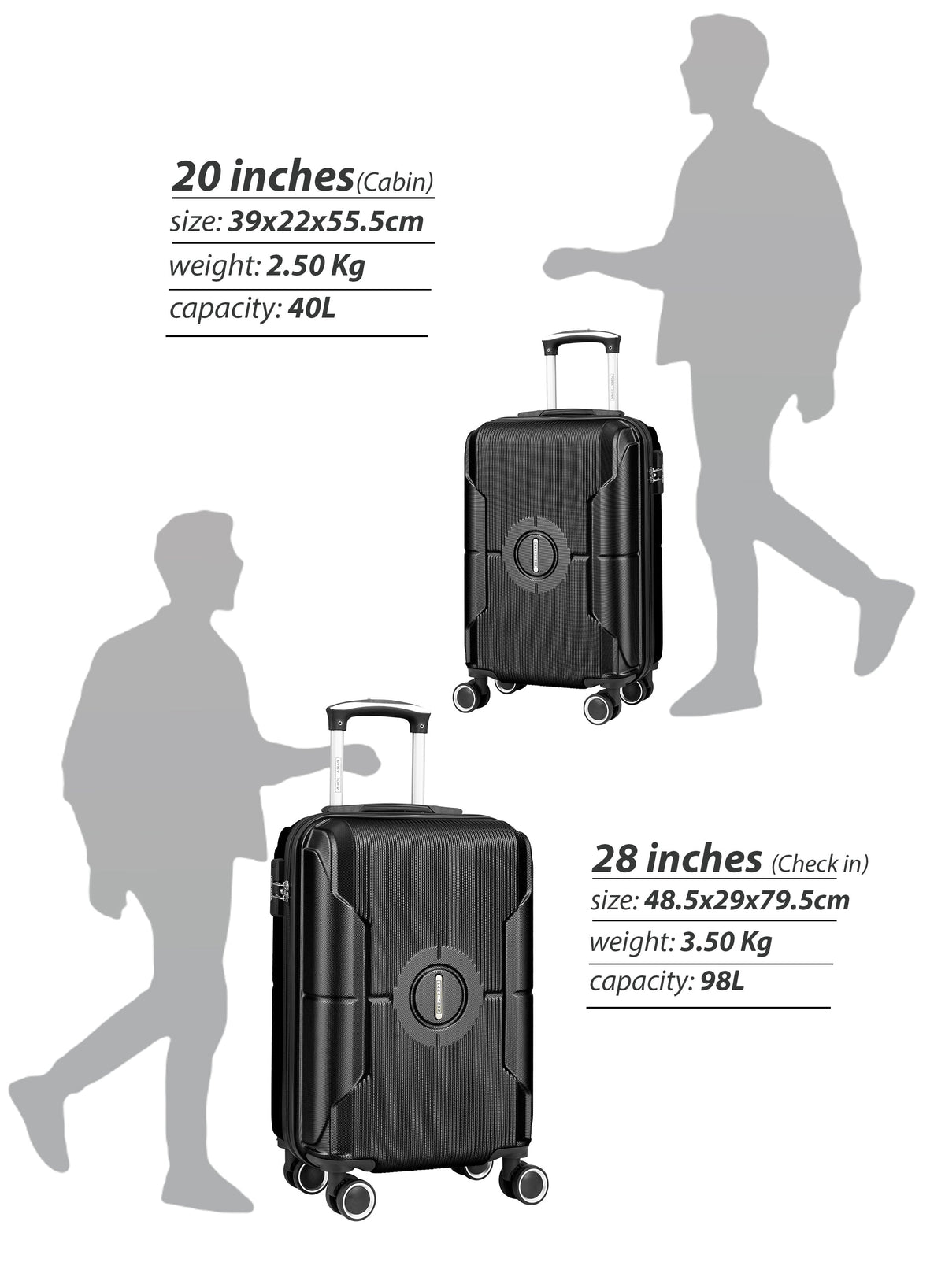 Sparkle 20-Inch Hard Shell Carry-On Luggage Trolley Bag, Lightweight with 360° Spinner Wheels, Durable Travel Suitcase for Cabin and Hand Luggage PARAJOHN SAUDI ARABIA