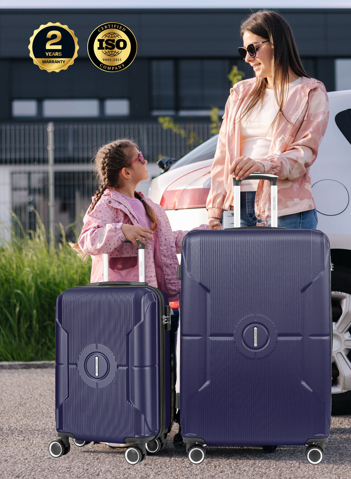 Sparkle 2-Piece Luggage Set – Lightweight ABS Hard Shell Suitcase, 20” Carry-On & 28” Check-In Trolley Bag with 360° Spinner Wheels & TSA Lock PARAJOHN SAUDI ARABIA