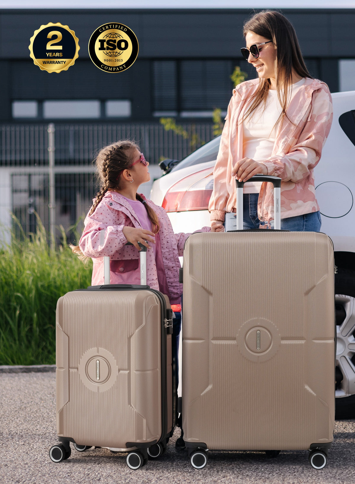 Sparkle 2-Piece Luggage Set – Lightweight ABS Hard Shell Suitcase, 20” Carry-On & 28” Check-In Trolley Bag with 360° Spinner Wheels & TSA Lock PARAJOHN SAUDI ARABIA