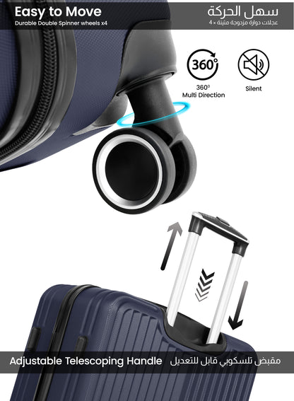 Para John 2-Pieces ABS HardsideTravel Trolley Luggage Set Black PARAJOHN UAE