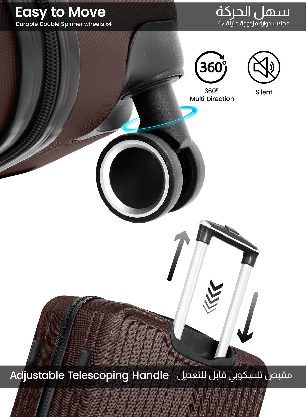 Nova 20-Inch Hard Shell Carry-On Luggage Trolley Bag, Lightweight with 360° Spinner Wheels, Durable Travel Suitcase for Cabin and Hand Luggage PARAJOHN UAE