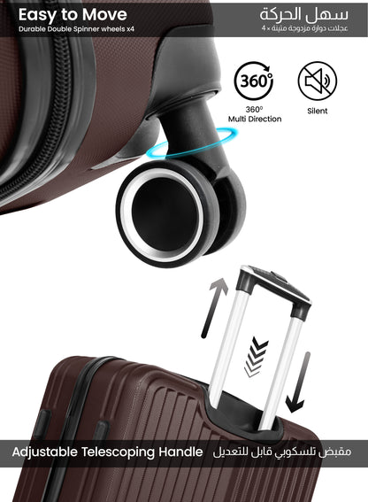 Para John 2-Pieces ABS HardsideTravel Trolley Luggage Set Black PARAJOHN UAE