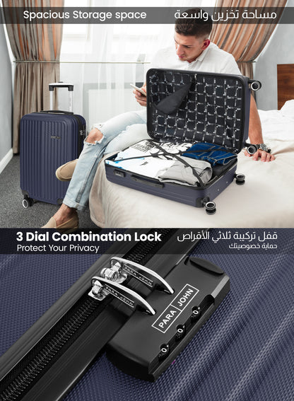 Para John 2-Pieces ABS HardsideTravel Trolley Luggage Set Black PARAJOHN UAE