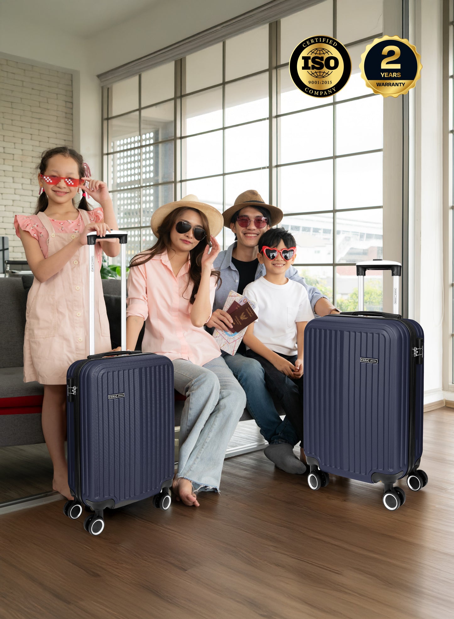 Para John 2-Pieces ABS HardsideTravel Trolley Luggage Set Black PARAJOHN UAE
